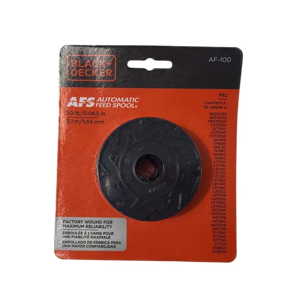 Black Decker AF100 AFS Automatic Feed Spool 30ft 0.065in Trimmer Line GH LST NST
